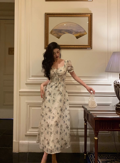 Sexy A line Square Chiffon Floral 21st Birthday Dress Party Gown Birthday Outfits Birthday Dress Ideas For Women DP1884