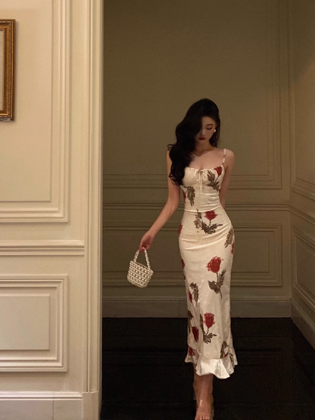 Sexy Sheath Floral Blue 21st Birthday Dress Party Gown Birthday Outfits Birthday Dress Ideas For Women DP1891