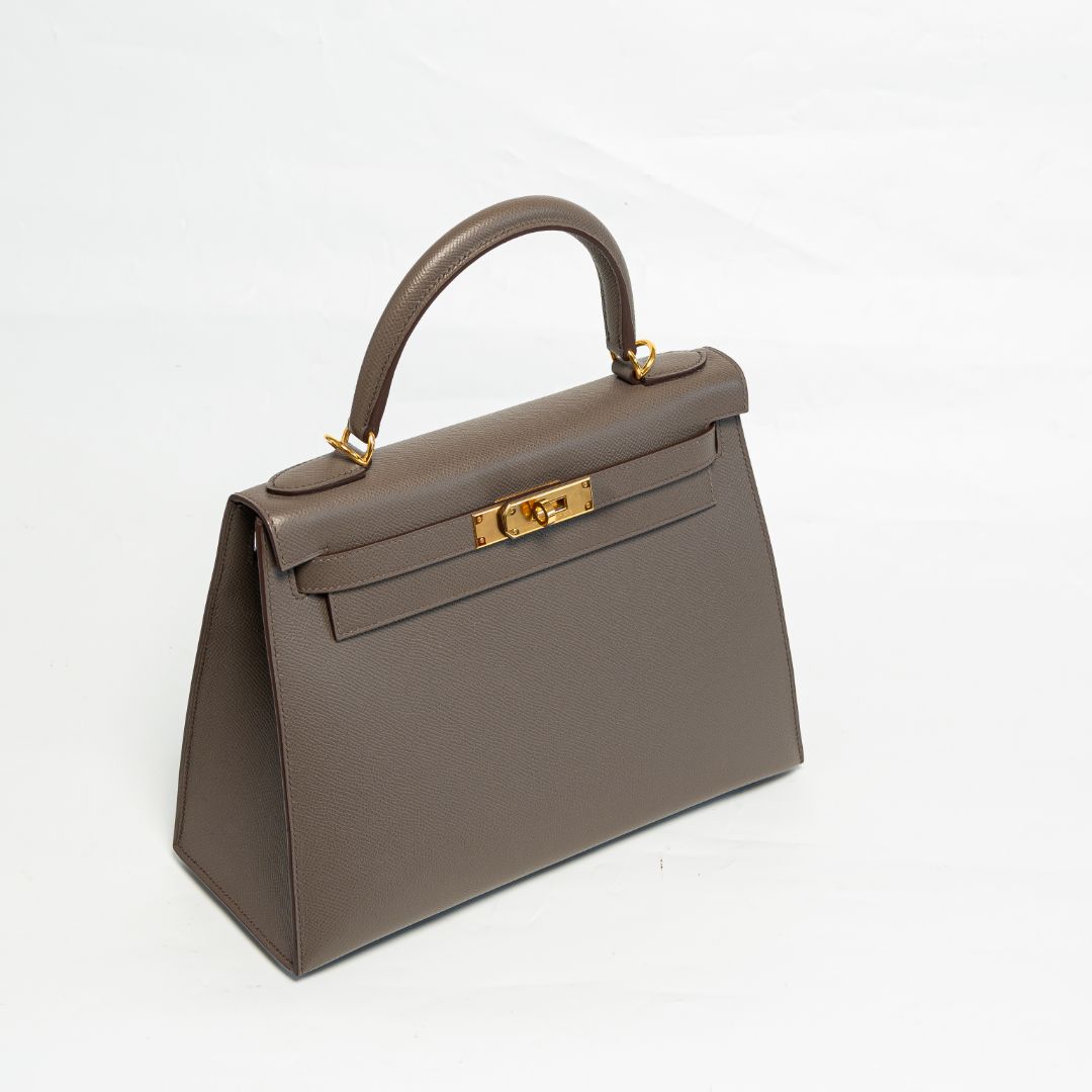 Hermès Kelly II Sellier 28 Etoupe Handbag