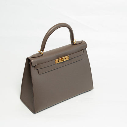 Hermès Kelly II Sellier 28 Etoupe Handbag