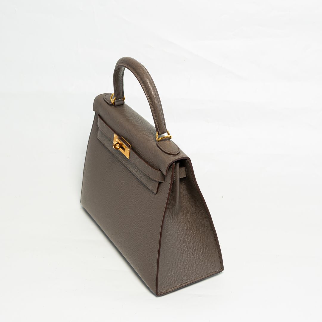 Hermès Kelly II Sellier 28 Etoupe Handbag