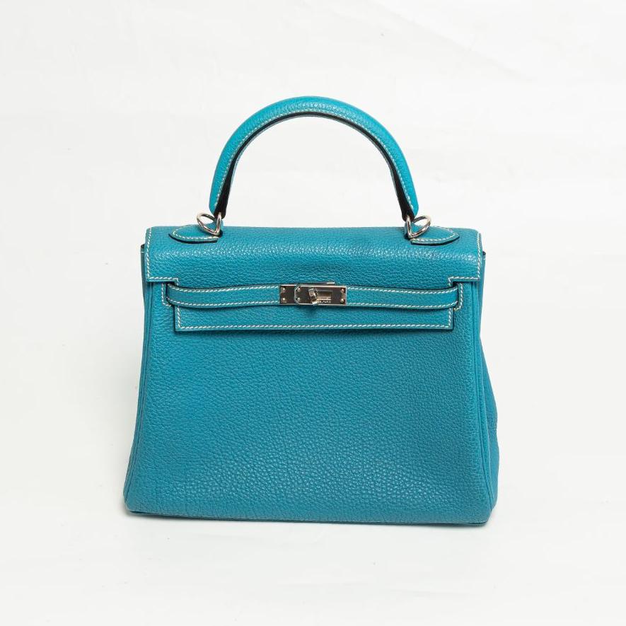 Hermès Kelly 25 bleu jean with PHW