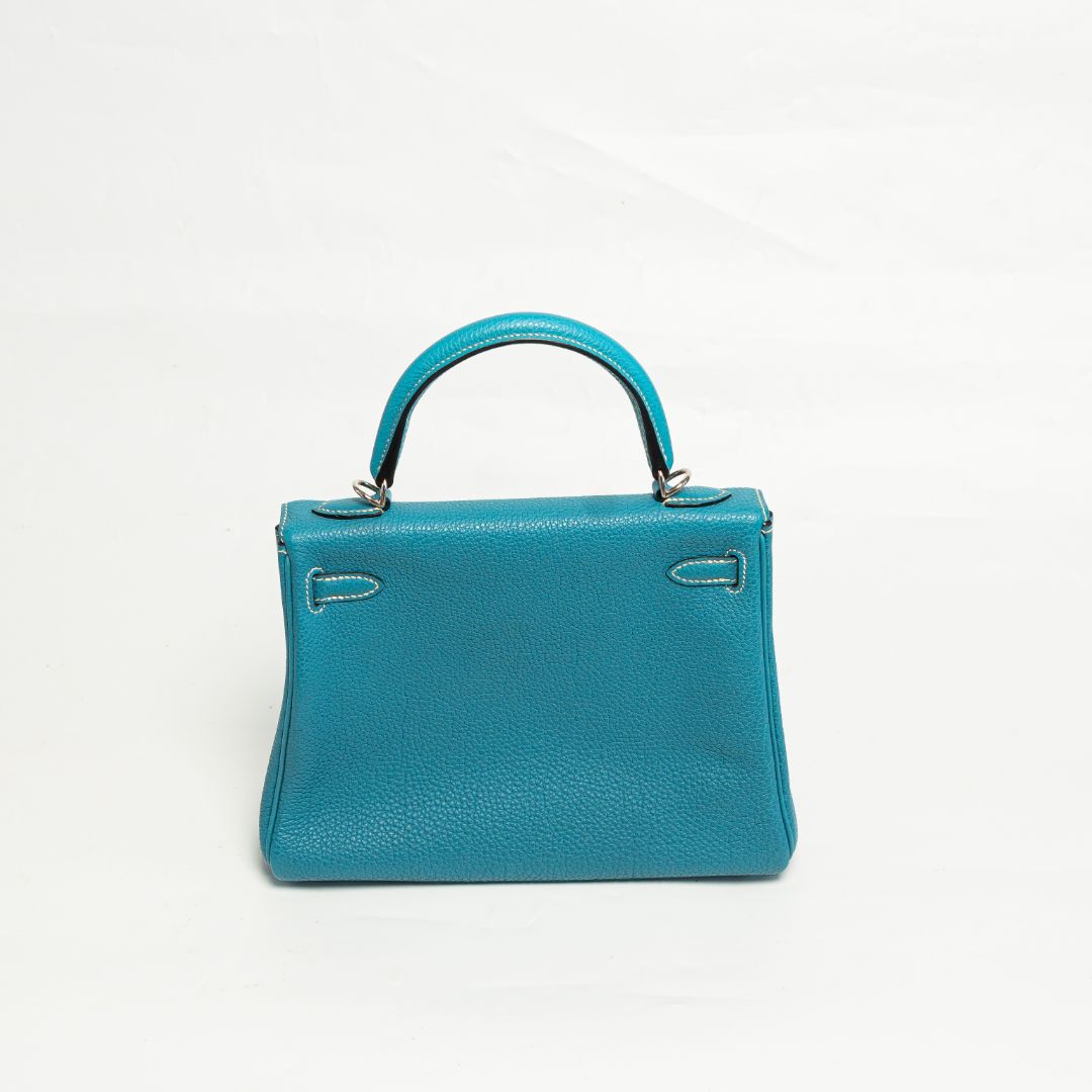 Hermès Kelly 25 bleu jean with PHW