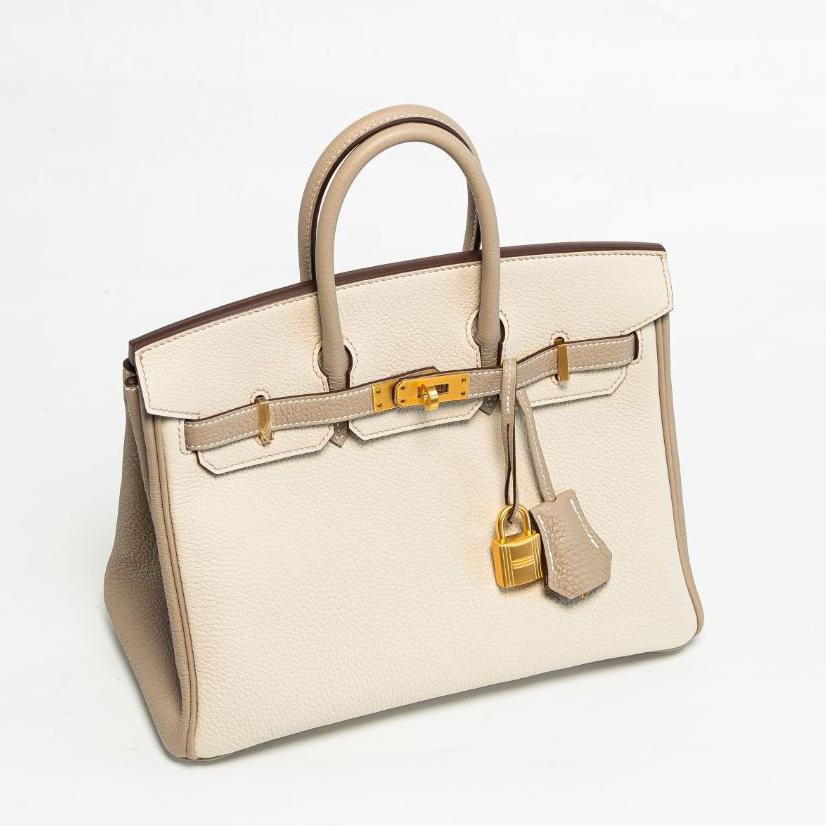 Hermès Birkin 25 HSS in Nata/Gris Tourterelle GHW