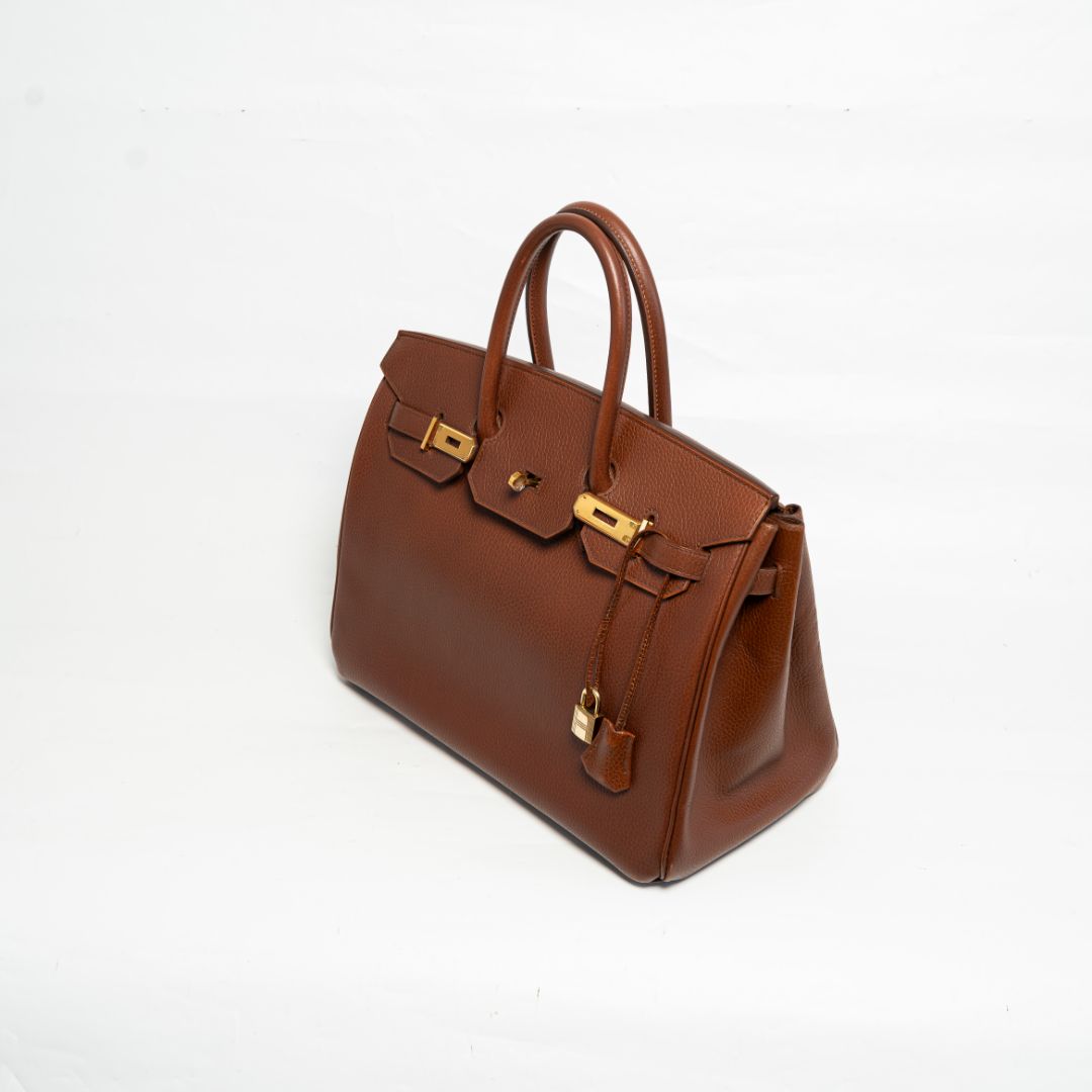 Hermès 35 Ardennes leather Gold
