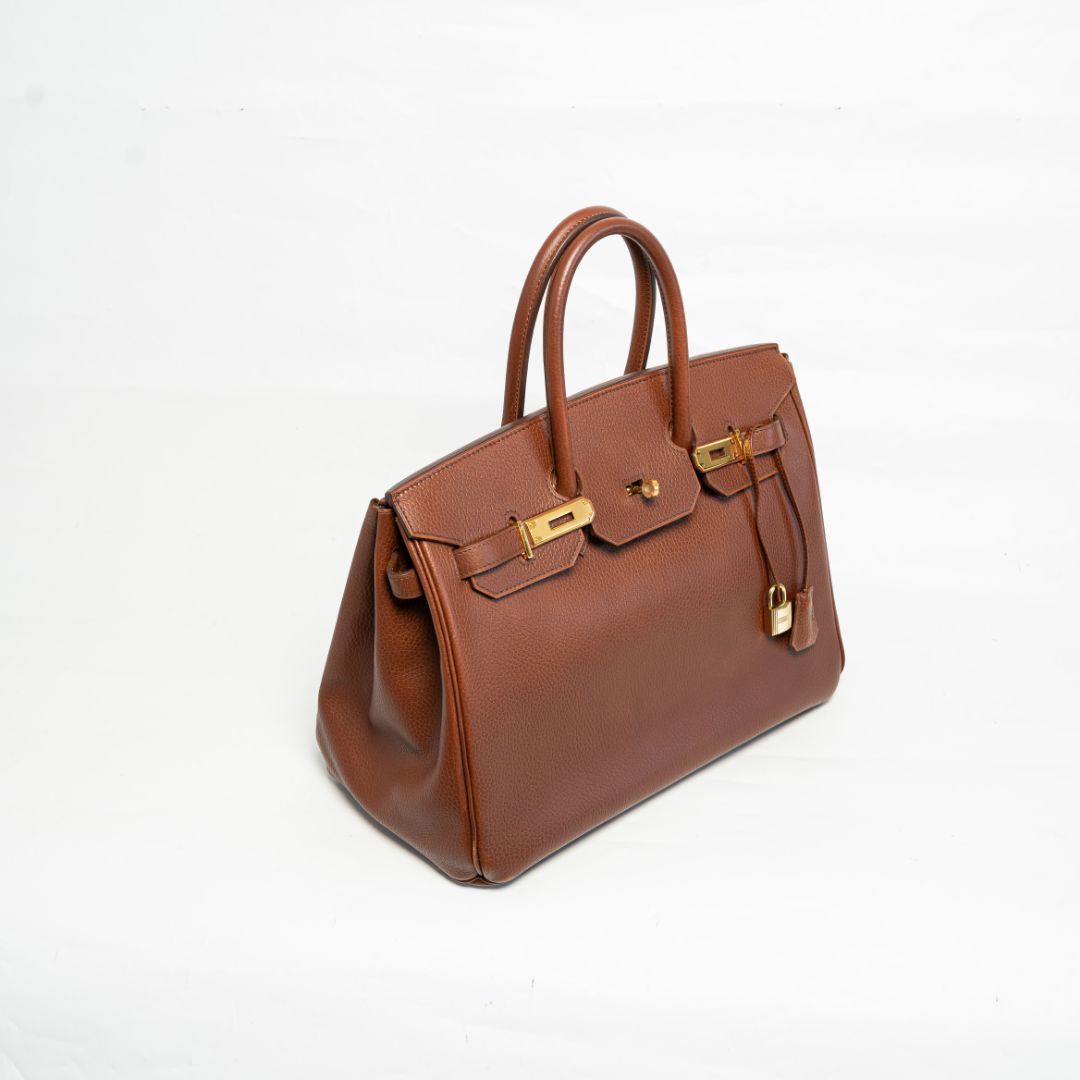 Hermès 35 Ardennes leather Gold