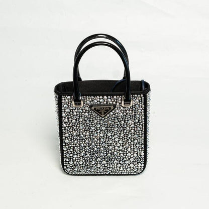 Prada Small satin tote bag with crystals