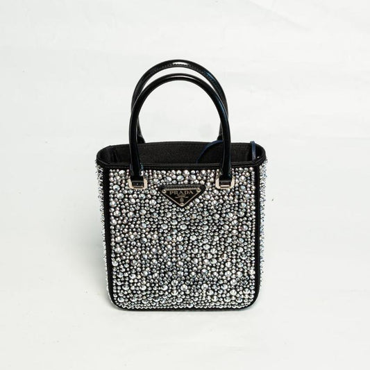 Prada Small satin tote bag with crystals