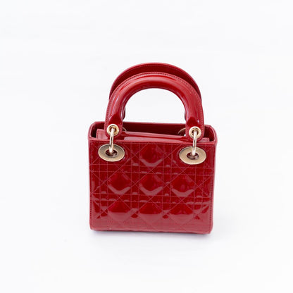 Dior Mini Patent Cannage Lady Dior Bag