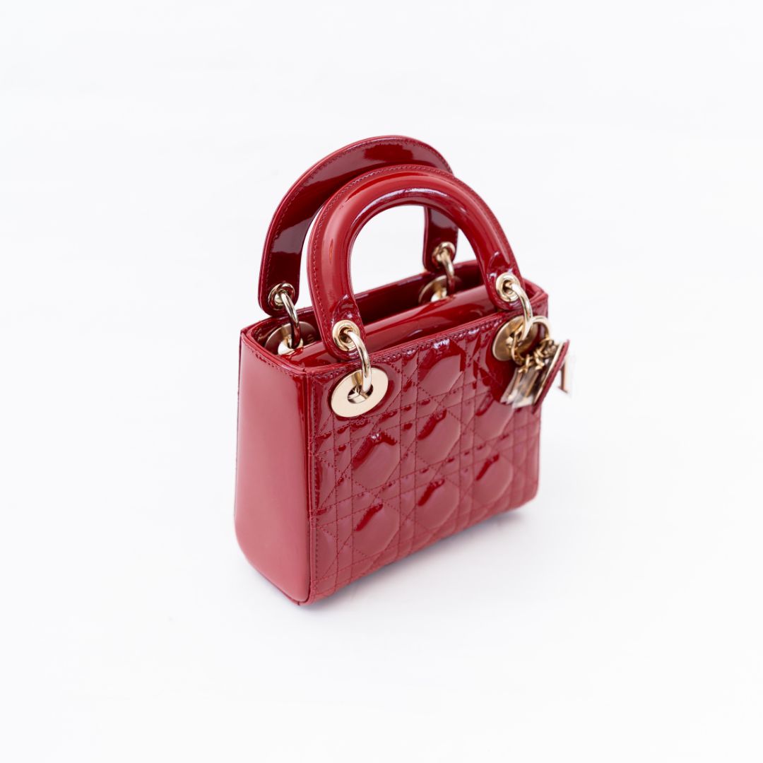 Dior Mini Patent Cannage Lady Dior Bag