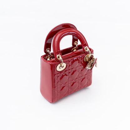 Dior Mini Patent Cannage Lady Dior Bag