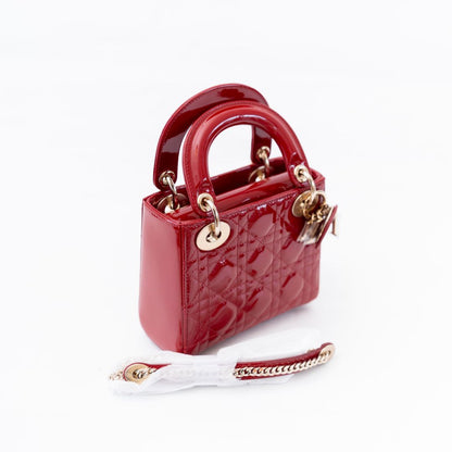 Dior Mini Patent Cannage Lady Dior Bag