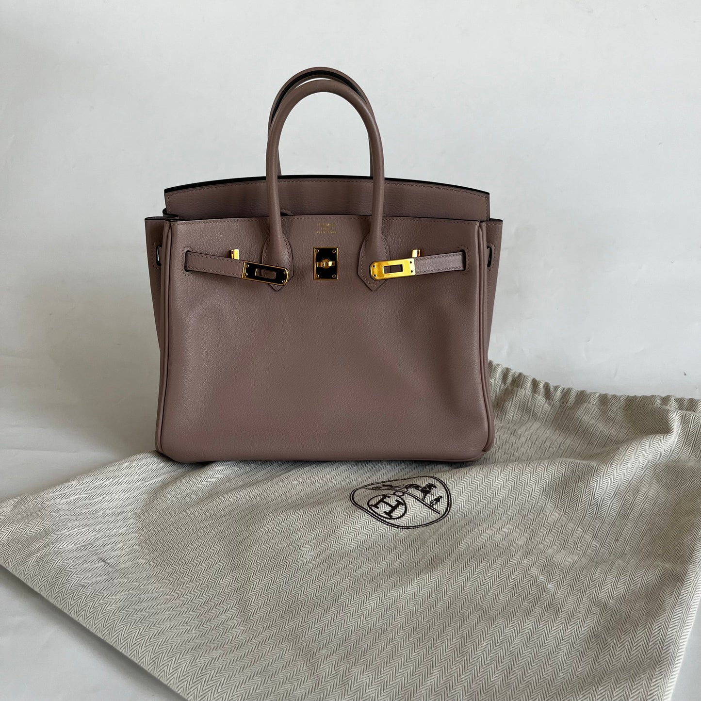 Hermès Glycine Evercolor Leather Gold Hardware Birkin 25 Bag