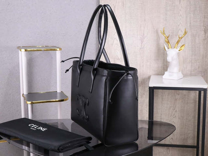 Celine cabas rawstring cuir triomphe in grained calfskin handbag