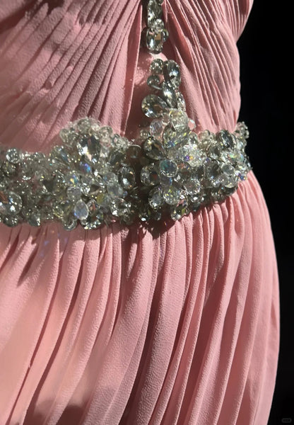 Pink Gorgeous Shiny Elegant Exquisite Beaded Tulle Long Mermaid Floor Length Slim Ball Gown Evening Gown Party Dress Prom Dress gh3851