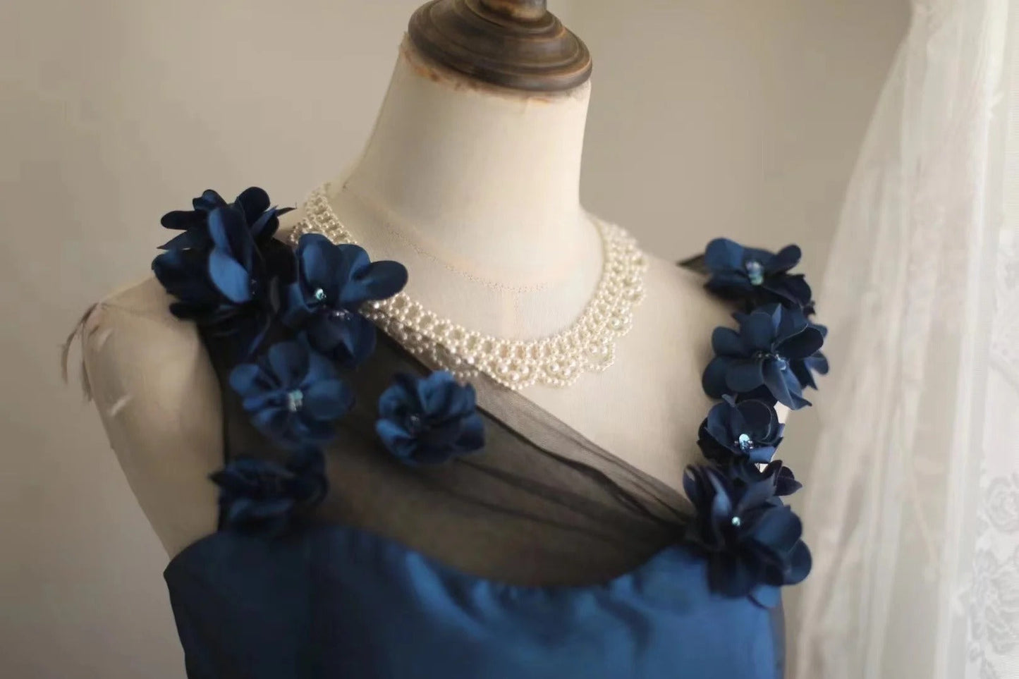 Blue floral short satin homecoming dress birthday party dress small orchid gh4304