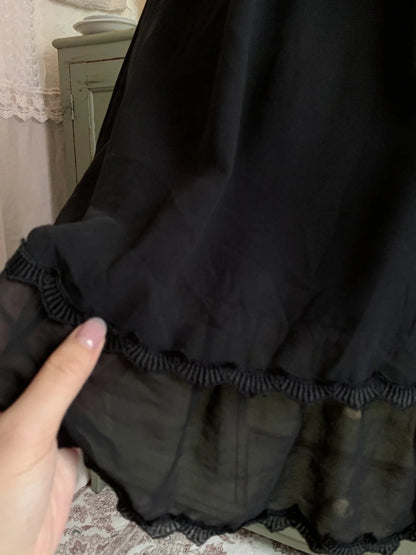 Black sweet cute short chiffon exquisite lace bow tie homecoming dress evening dress birthday party dress prom dress ball gown gh3922