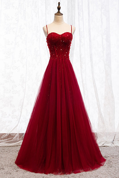 loveedsTM-Red strap banquet evening dress