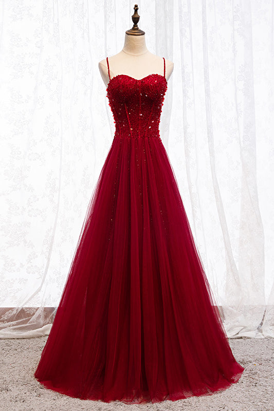 loveedsTM-Red strap banquet evening dress