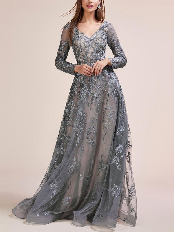 V-neck Lace Temperament Wedding Ladies Dress