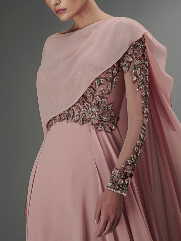 Round Neck Sequined Mesh Maxi Dress