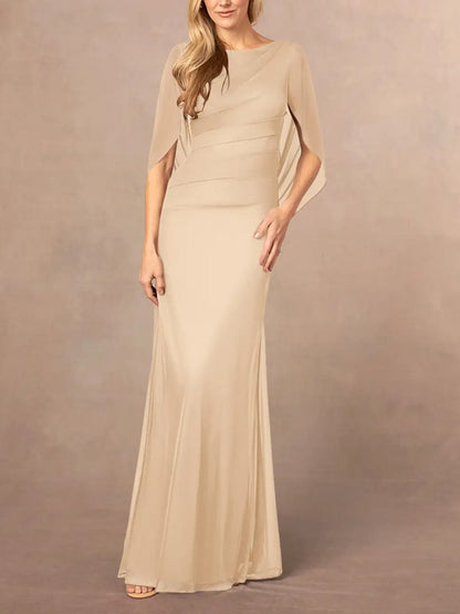 Mermaid Scoop Pleated Mesh Dress