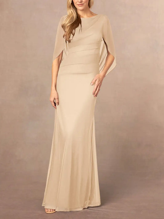 Mermaid Scoop Pleated Mesh Dress