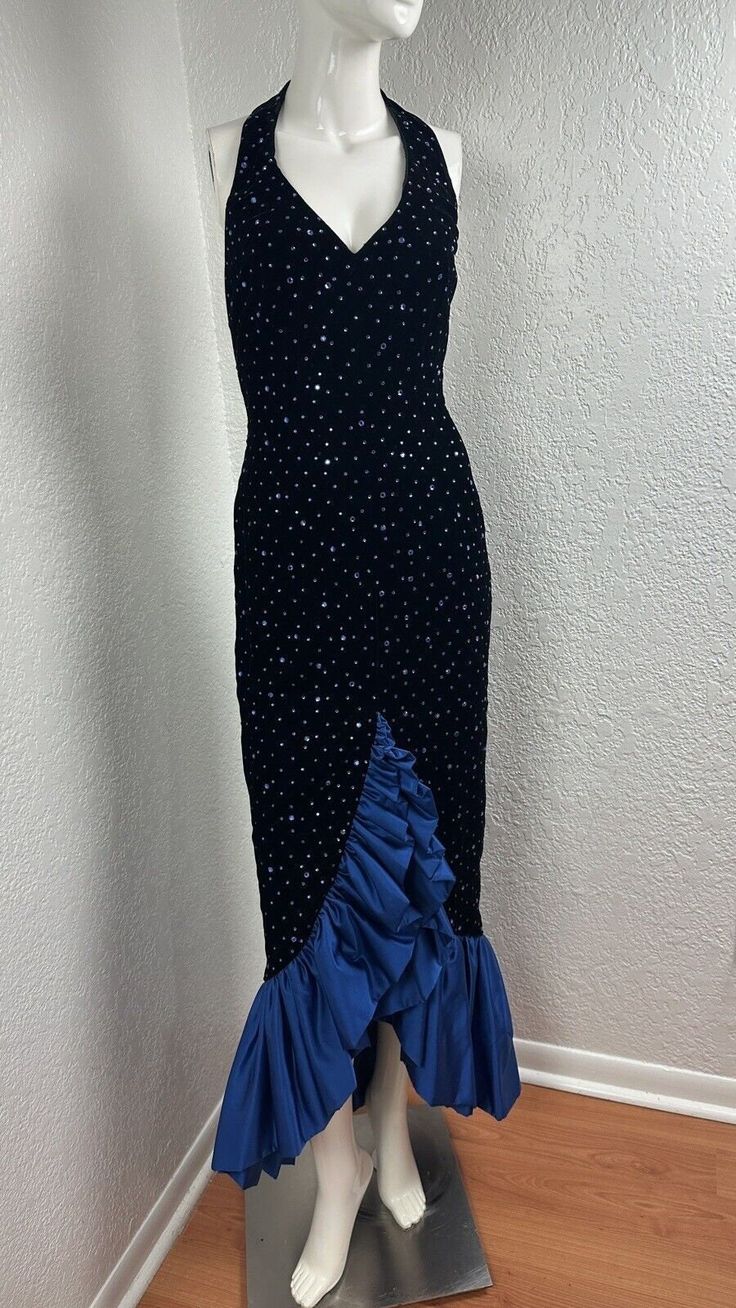 Blue vintage shiny suspender long elegant ruffled prom dress evening dress party dress dance dress gh3226