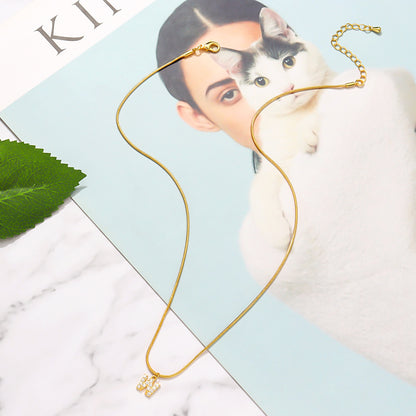 English alphabet round snake chain clavicle chain