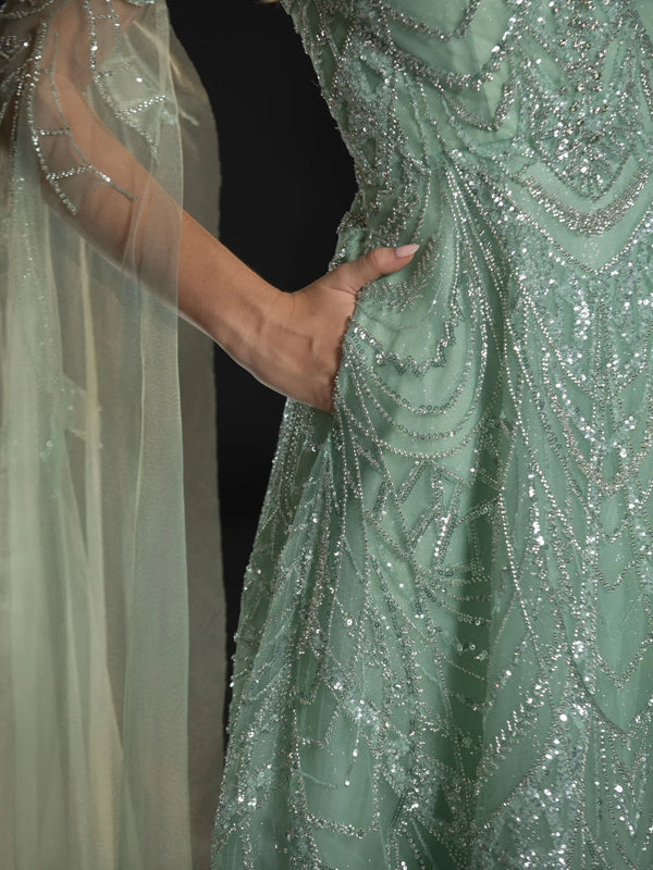 Mesh Sequins are Elegant Women's Gown
