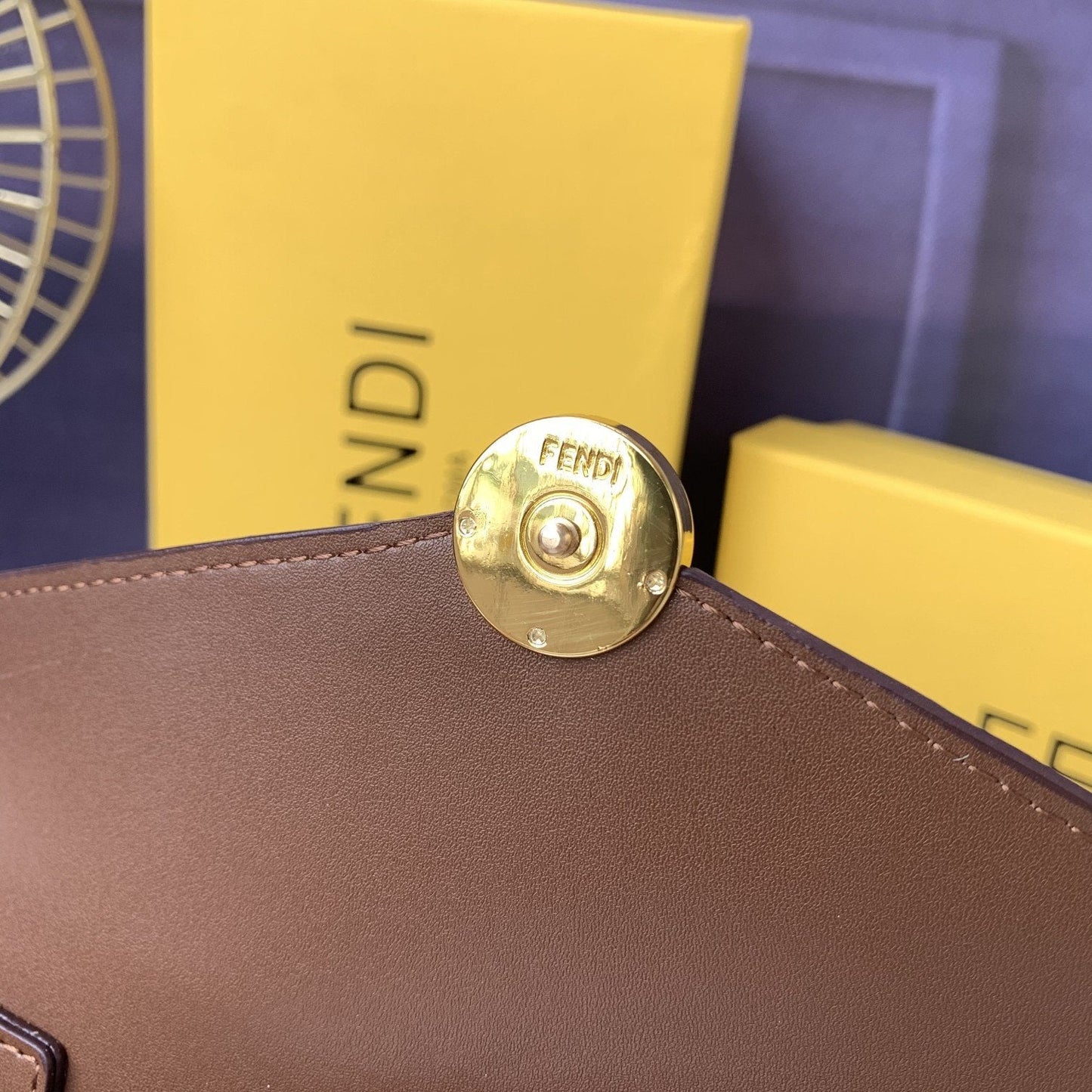 Fendi Continental with Chain – Brown – Clutches