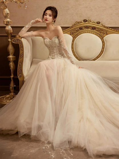 Sexy Mermaid Long Wedding Dress Evening Party Dresses    fg7702