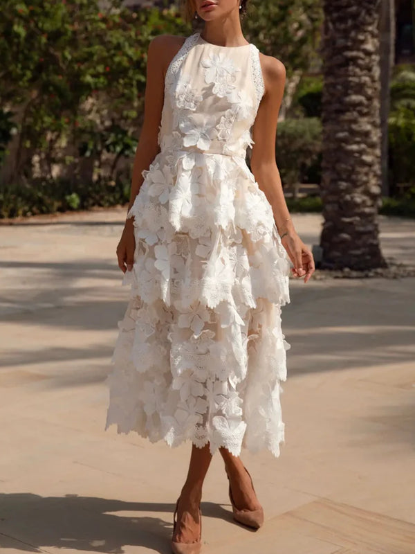 Lace Vine Applique Women's Dress