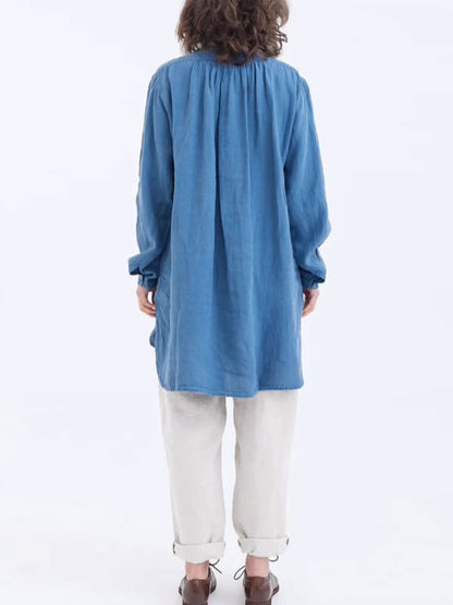 Loose and Comfortable Cotton and Linen Ladies Shirt