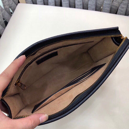 GUCCI Monogram Web Ophidia Pouch Brown