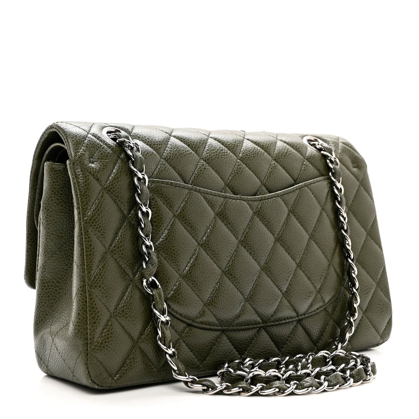 Chanel Caviar Quilted Medium Double Flap Dark Green