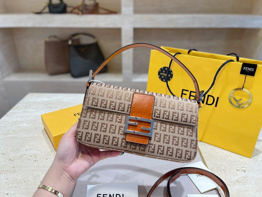 Fendi Baguette Zucca monogram Beige Light brown Dark brown