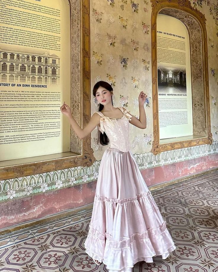 Pink vintage long satin formal Prom dress evening dress party dress gh4901