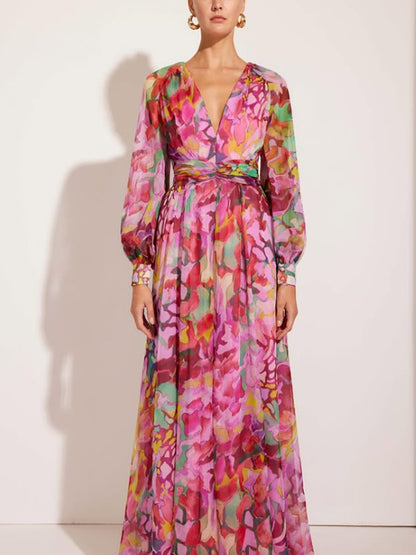 Chiffon Temperament Printed Holiday Women's Dress