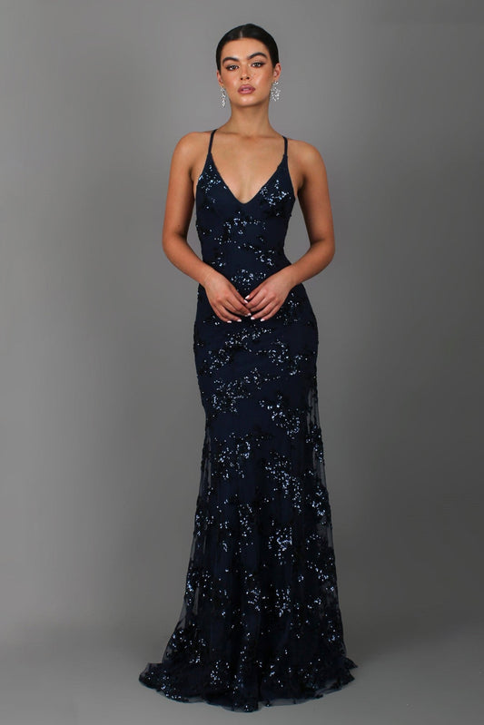 loveedsTM-Sequin V-Neck Backless Maxi Dress