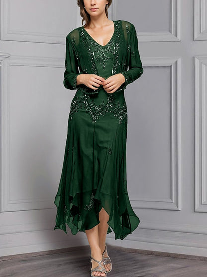 Solid Color Dress Top Suit