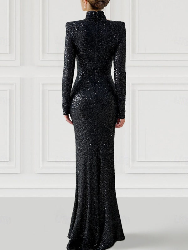 Removable Satin Glitter Sequins Women's Gown