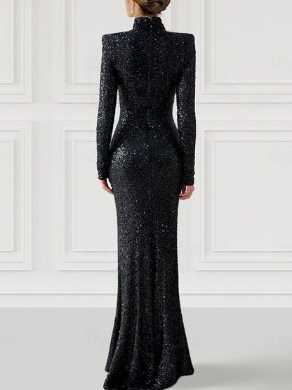 Removable Satin Glitter Sequins Women's Gown