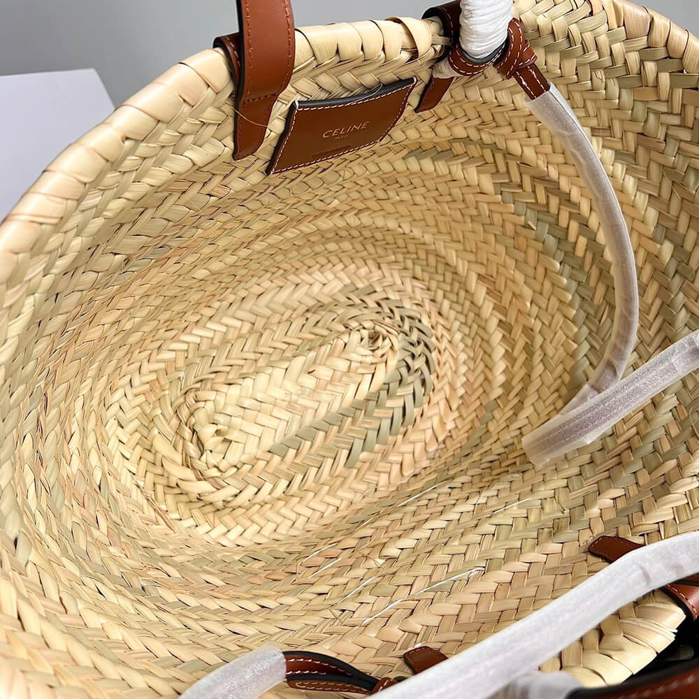 TEEN CELINE CLASSIC PANIER in Palm leaves and Calfskin