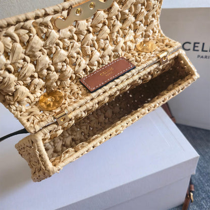 CELINE TEEN CELINE LOLA IN RAFFIA EFFECT TEXTILE