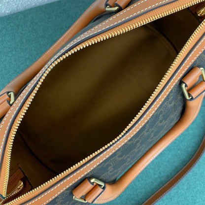 CELINE Large Boston IN Triomphe Canvas and calfskin