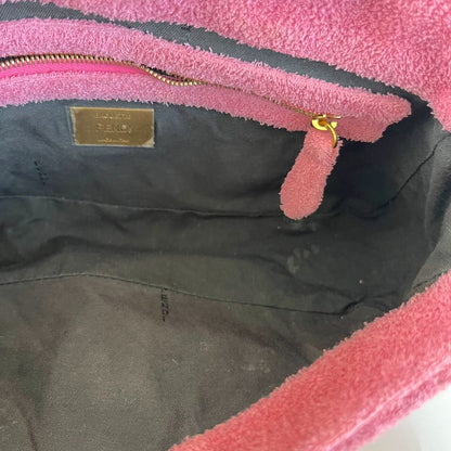 Fendi pink terry cloth medium baguette bag