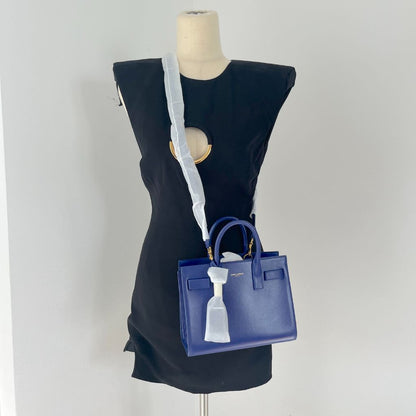 Saint Laurent Nano Blue Sac De Jour Bag