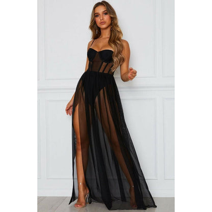 loveedsTM-Bohemian Vintage Sheer Long Dresses Summer Beach Party Party Long Dresses
