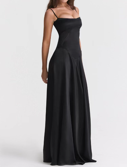 loveedsTM-New sexy suspender skirt slim backless black evening dress